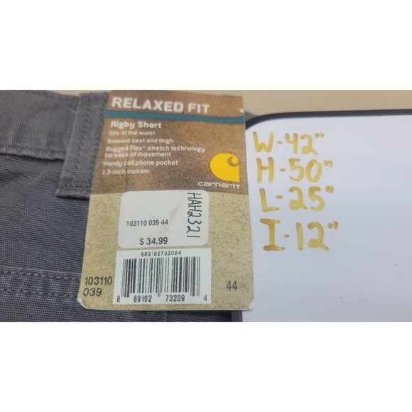 Men's Relaxed Fit Rigby Short Carhartt Gray Size 44 - Picture 8 of 8